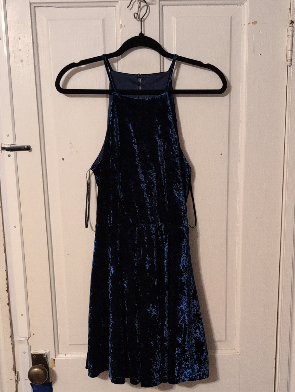 Lulu's Deep Blue Velvet Dress